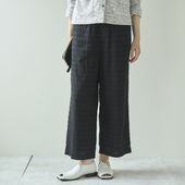 Kilka/計算いらずの無地見えチェックパンツ